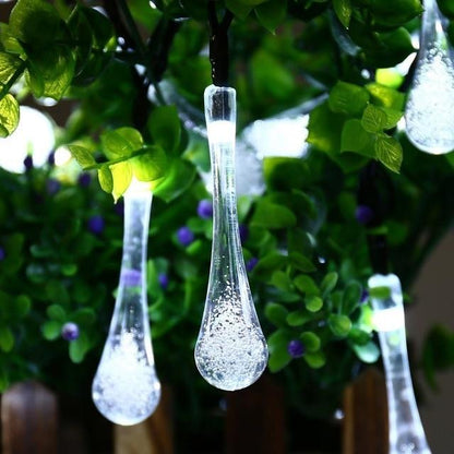 6M 30LED Solar Bulb Light String Droplet Bulbs Fairy String Lights For Outdoor Waterproof Garden Lawn Solar Lamp