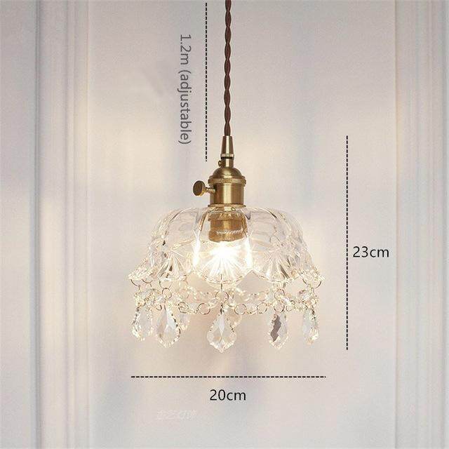 Nordic Brass Glass Pendant Lamp Modern Little Crown Pendant Lights LED E27 Decoration Hanging Lamp For Cafe Bedroom Bedside