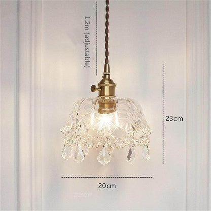 Nordic Brass Glass Pendant Lamp Modern Little Crown Pendant Lights LED E27 Decoration Hanging Lamp For Cafe Bedroom Bedside