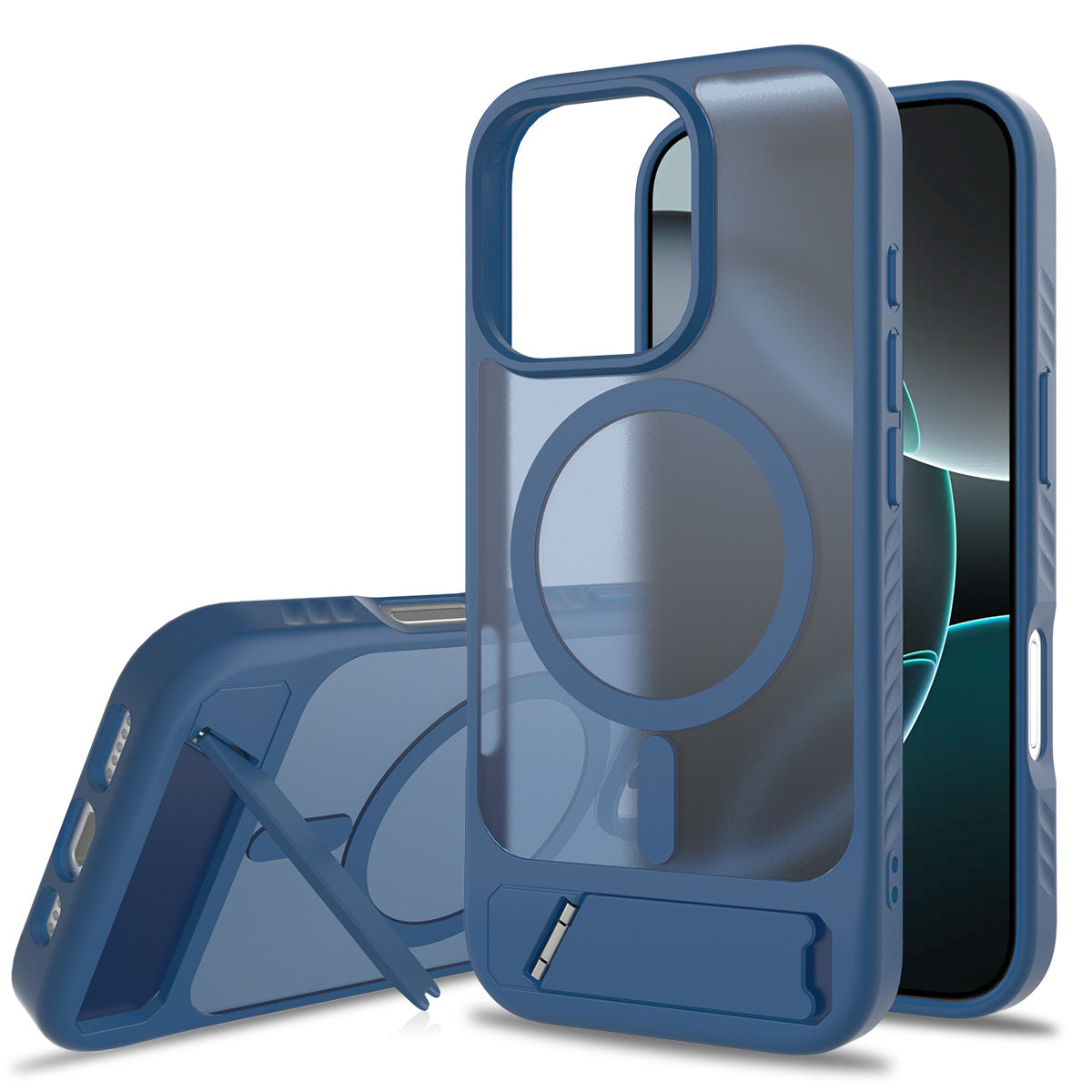 Magnetic Magsafe Case with Holder for IPhone 17 16 15 14 Pro Max Plus IPhone Wireless Charging IPhone 17 Air Cover