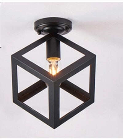 Modern Wrought Iron E27 Led Ceiling Lamps Black Ceiling Lights For Kitchen Living Room Bedroom Study Aisle Restaurant Cafe Hotel