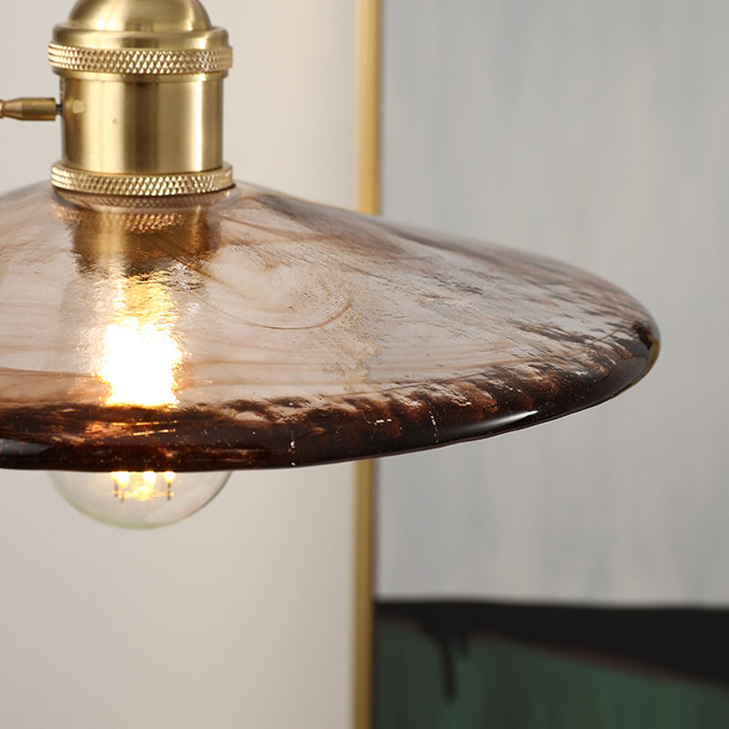 Noridc Amber Glass Pendant Lights Bedroom Living Room Dinning Room Modern Hanging Lamp Retro Decoration Pendant Light