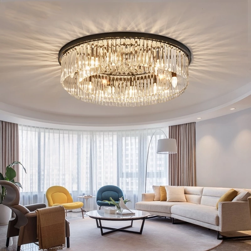 Modern Crystal Pendant Lights Industrial Retro Home Lamp For Living Room Kids Bedroom Dining Table LED Pendant Light Rectangle