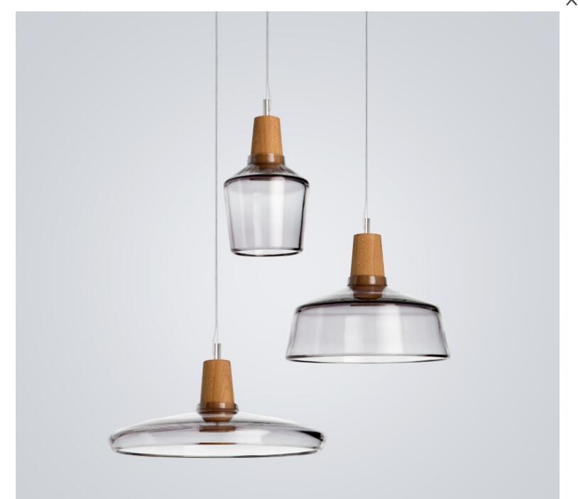 Nordic Wood Pendant Lights Glass Loft Industrial Decor Hanging Lamp Suspension Luminaire For Living Dining Room Fixtures E27