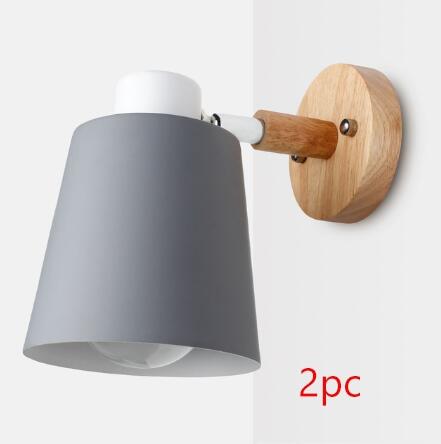 wooden wall lights bedside wall lamp wall sconce modern wall light for bedroom Nordic macaroon 6 color steering head E27