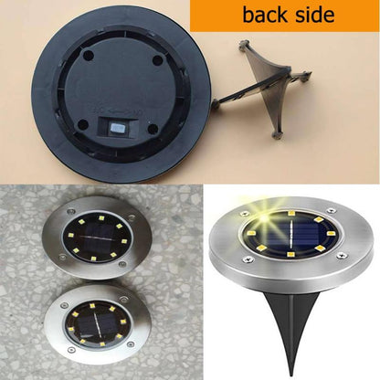 LED Solar Lawn Lamp Solar Power Buried Light Under Ground Lamp Outdoor Path Way Garden Decking Light White Warm White