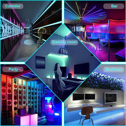 RGBWW LED Strip Light SMD 5050 10M 5M LED Lights Waterproof DC12V RGB Led tape diode ribbon Flexible APP Phone Control+adapter