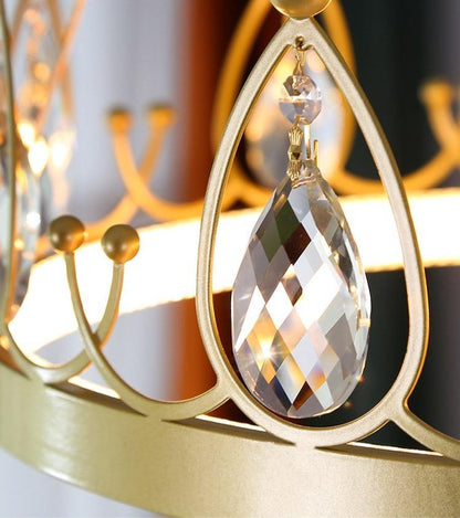Chandelier Crown Luxury Living Room Bedroom Crystal Lamp