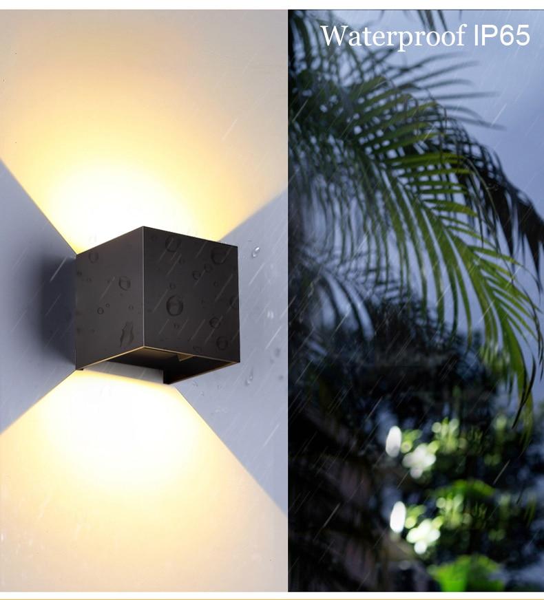 6W LED Wall Lamp IP65 Waterproof Indoor & Outdoor Aluminum Wall Light Surface Mounted Cube LED Garden Porch Light