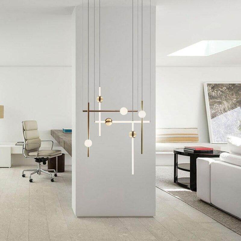 Modern Glass Metal Ball Pendant Lights Luminaria Cylinder Pipe Industrial Lamp Hanglamp Lustre Suspension