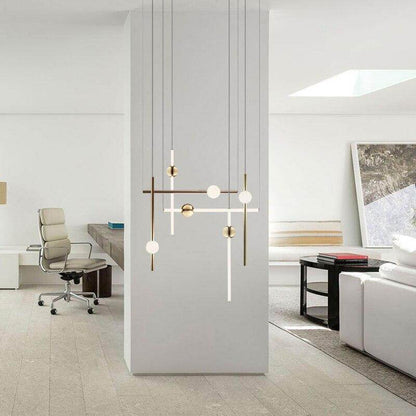 Modern Glass Metal Ball Pendant Lights Luminaria Cylinder Pipe Industrial Lamp Hanglamp Lustre Suspension