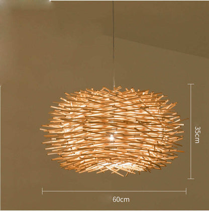 Bamboo Rattan Chandelier Restaurant Homestay Creative Bar Lamp