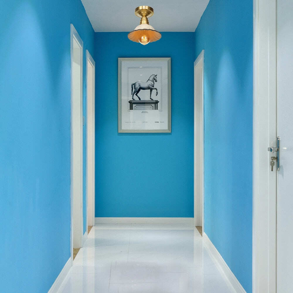 9 Style Modern Minimalist LED Copper Ceiling Lamp Bedroom Corridor Kitchen Decoration Lamp Cafe Garden Living Room Ceiling Light