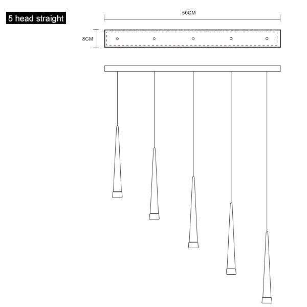 Modern Led Pendant Lights Fixture For Dining Room Aluminum Hardware Hanging Lamp  Lighting Restaurant Decorated For 15-30 Meters