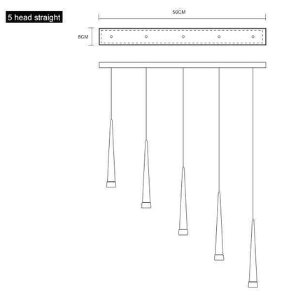 Modern Led Pendant Lights Fixture For Dining Room Aluminum Hardware Hanging Lamp  Lighting Restaurant Decorated For 15-30 Meters