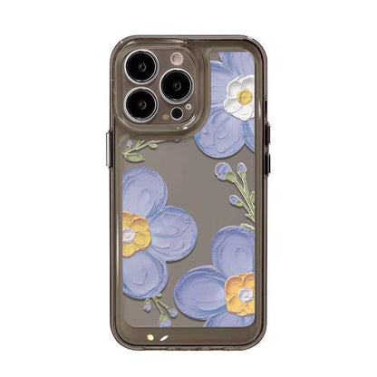 Oil Painting of Blue Flowers Phone Case for Iphone 17 Pro Max 16e 11 12 13 14 15 16 Pro Max 16 Plus 17 Air Soft TPU Cover
