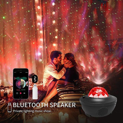 Colorful Starry Sky Projector Blueteeth USB Voice Control Music Player LED Night Light USB Charging Projection Lamp Kids Gift