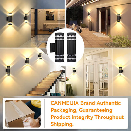Replaceable Bulb Wall Light Outdoor LED Wall Lamp Up Down Porch Light Waterproof Exterior Sconce Light for Balcony Garden Stair
