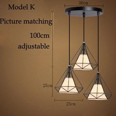 Retro Nordic restaurant chandelier wrought iron personality industrial style creative chandelier lighting living room chandelier