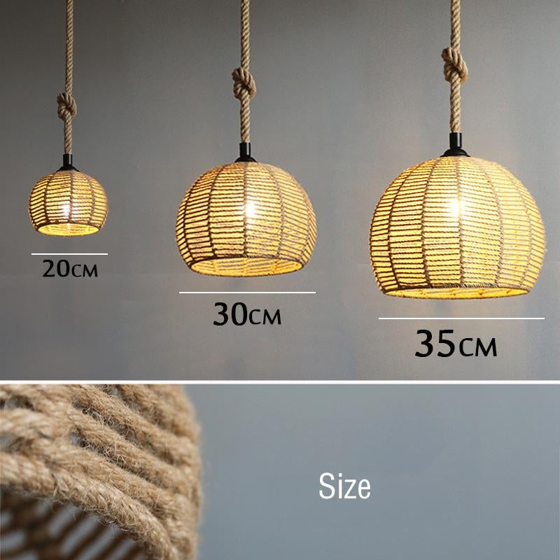American Round Hemp Rope Chandelier