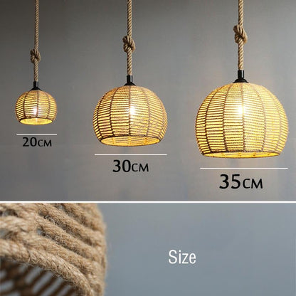 American Round Hemp Rope Chandelier