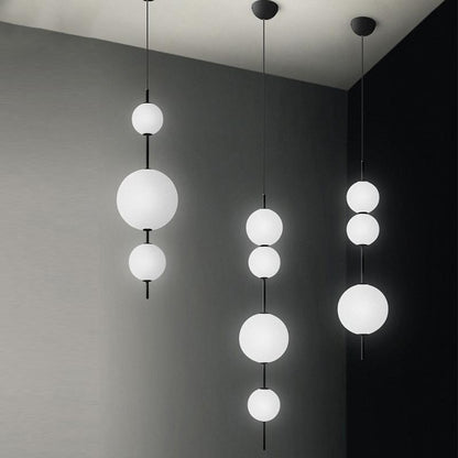 Nordic Simple Modern Restaurant Lamps Personalized Creative Glass LED Large and Small Ball Chandelier