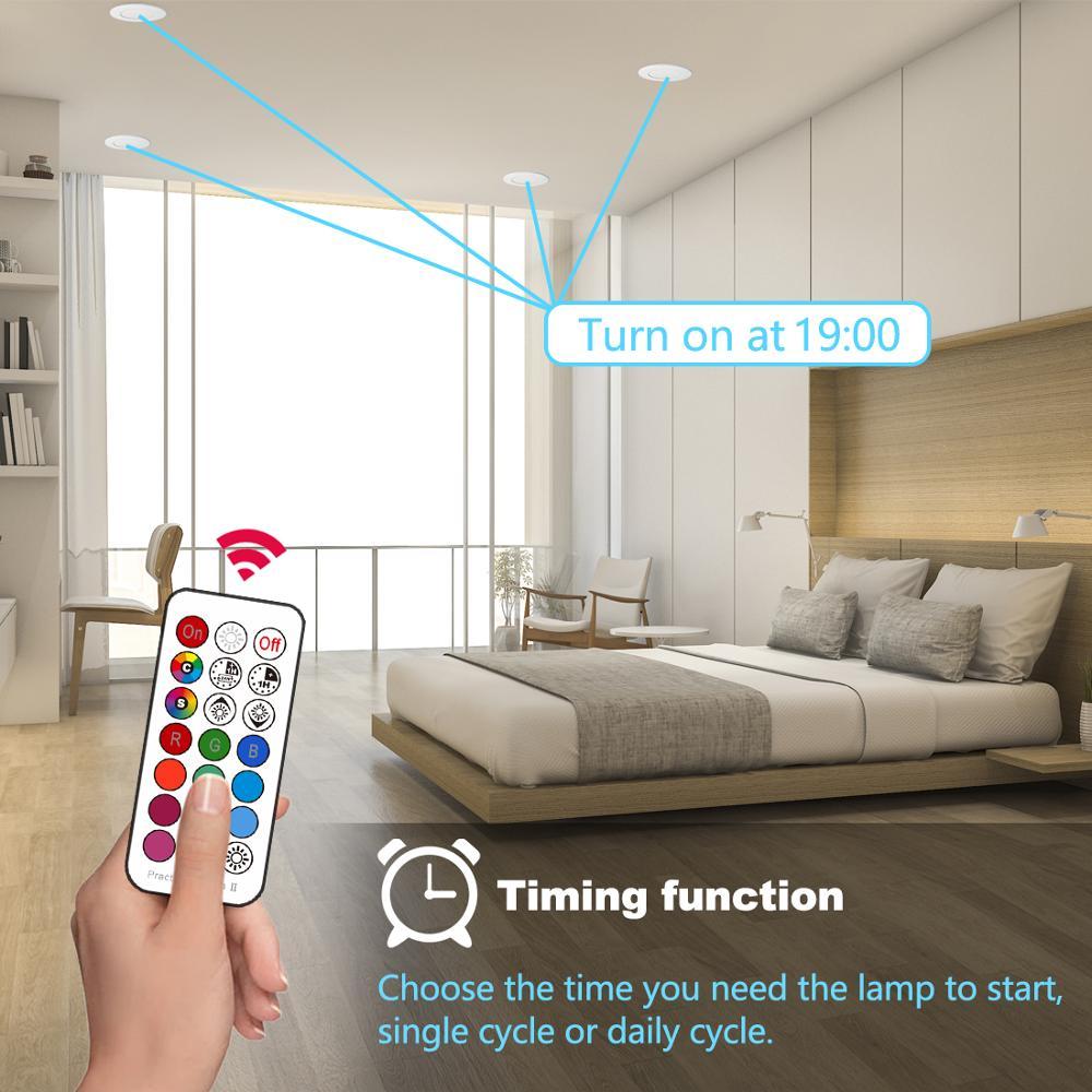 Dimmable LED Spot light 7W round downlight RGB Recessed Ceiling Lamp RGBW Color Changing LED Lighting for Room Bedroom