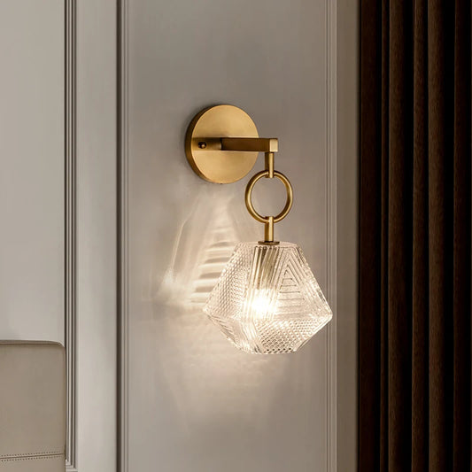 Nordic Glass Wall Lamp Beside Bedroom Bathroom Mirror Light American Style LED Wall Sconces Vintage Edison Lighting Luminaire
