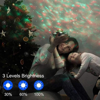 LED Starry Galaxy Projector Night Light Ocean Wave Projection with Bluetooth Music Speaker 8W LED 10 Colors 21 Lighting Modes Brightness Levels Adjustable with Remote Control-LITBest