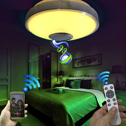 New Modern Wireless Bluetooth Speaker Music Playing And 2.4G RF Remote Control Dimmable LED Ceiling Lamp Romantic Music Lamp