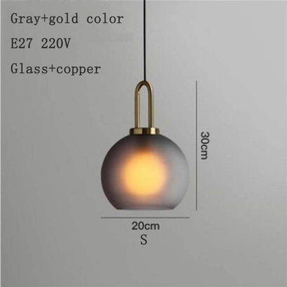 Nordic Modern Simple Glass Ball LED E27 Pendant Lights Interior Lighting Lamps Restaurant Bedroom Stair Decoration Hanging Light
