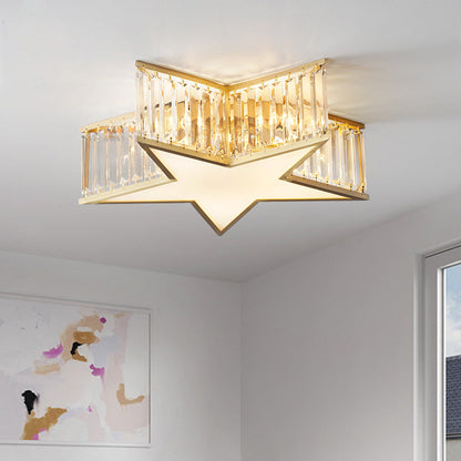 Nordic All-copper Crystal Bedroom Study Room Lamp Ceiling Lamp