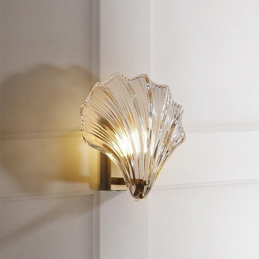 Shell Wall Lamp Postmodern Luxury Bedroom Bedside Living Room Wall TV Background Simple Creative Personality Copper Wall Lamp