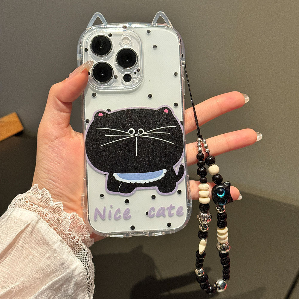 Funny Cute Kitten Bracelet Case Compatible for IPhone 13 11 16 17 15 12 Pro Max 8 7 16 Plus X XR XS Max SE 2020 Cute Cat Ears Cover