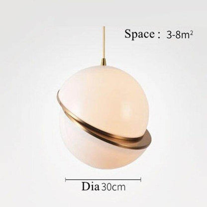 Modern Metal Round Balls Pendant Lights Creative Globe Moon Brass Suspension Pendant Lamp For Dining Room Living Room