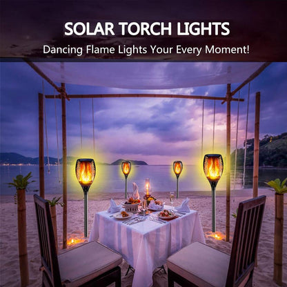 LED Solar Flame Lights Outdoor IP65 Waterproof Led Solar Garden Light Flickering Flame Torches Lamp for Courtyard Garden Balcony