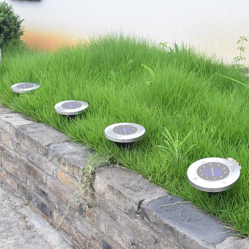 4Pcs Solar Powered Ground Light Waterproof Garden Pathway Deck Lights With Lamp for Yard Driveway Lawn Solar energy lamp