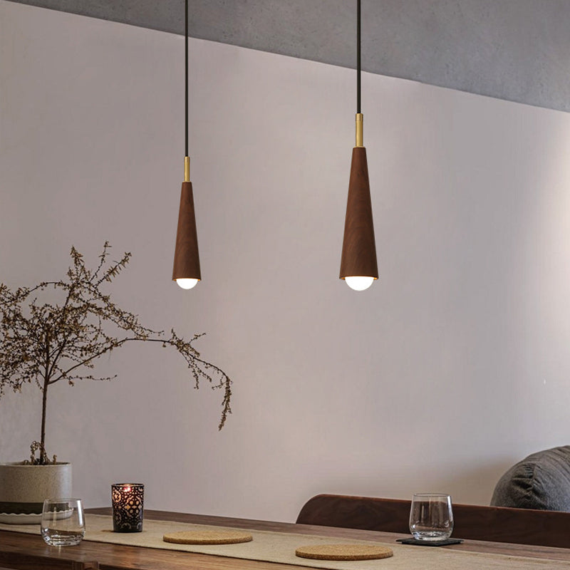 Modern Wooden LED Pendant Light Hanging Lamp Living Room Decor Kitchen Long Tube Pendant Lights
