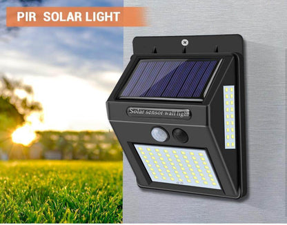 Vacamm 100 LED Solar Light Outdoor Solar Lamp PIR Motion Sensor Solar Powered Sunlight Wall Street Light for Garden Decoration