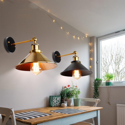 NEW Vintage Loft LED Wall Lamp  For Home Industrial Decor Retro Bathroom Lighting  Iron Lampshade E27 Edison Bedroom Wall Light