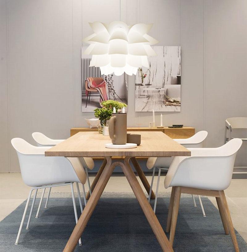 DIY Lily Lotus IQ Puzzle Pendant Lampshade E27 Pendant Light Cafe Restaurant Ceiling Room Decoration LED Hanging Lamp
