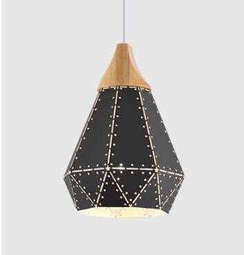 Creative Nordic postmodern minimalist cafe restaurant bar personality wrought iron hollow solid wood chandelier single head