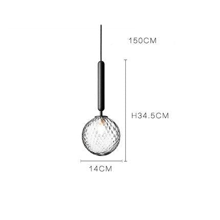 Simple Bedside Chandelier Creative Glass Ball Dining Room Bedroom Clothing Store Chandelier