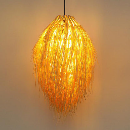 Creative Service Handmade Rattan Lamp Hot Pot Restaurant Bamboo Chandelier