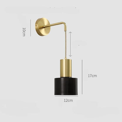 Nordic Copper Bedroom Wall Lamp Creative Modern Minimalist Stair Corridor Porch Living Room Dining Room Personality Copper Wall Lamp
