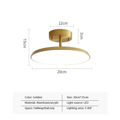 Modern LED Ceiling Light For Living Dining Room Aisle Lamp Rotatable Corridor Balcony Round Copper Light Home Decoration Fixture