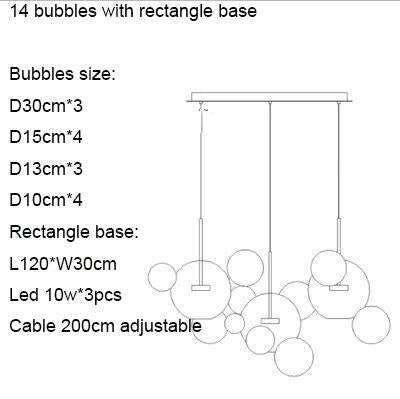 Modern Creative Clear Glass Bubble Ball LED Pendant Llights Kitchen Bedroom Store Cafe Interior Lighting Decorative Hanging Lamp