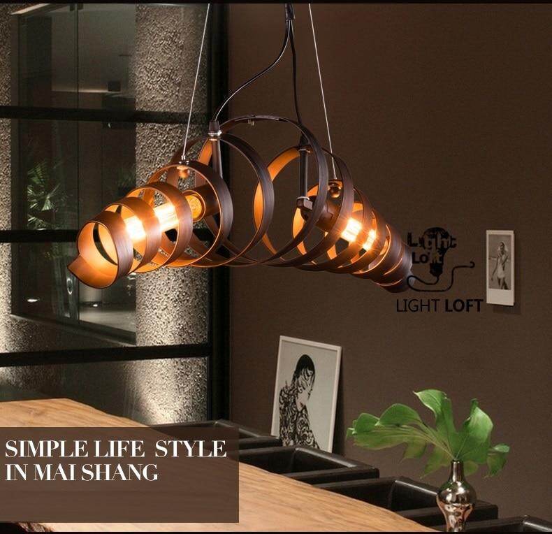 Spiral Spring Industrial Hanging Lamp Bar Retro Vintage Pendant Light Hanglamp Loft Kitchen Ceiling Hanging Light Fixture