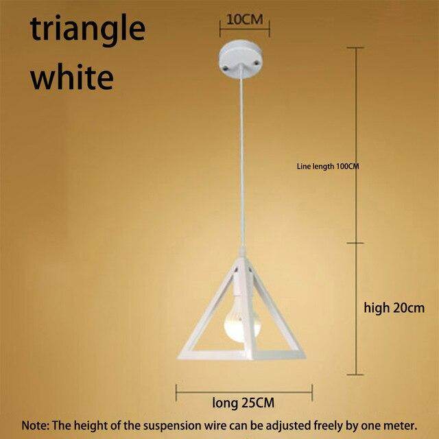 Nordic Retro Creative Geometry Pendant Lights E27 Loft Simple Personality Single-head Restaurant Coffee Shop Iron Light