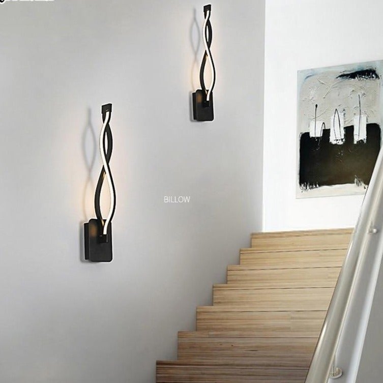 Modern Minimalist Wall Lamps Living Room Bedroom Bedside 16W LED Sconce black white Lamp Aisle Lighting decoration